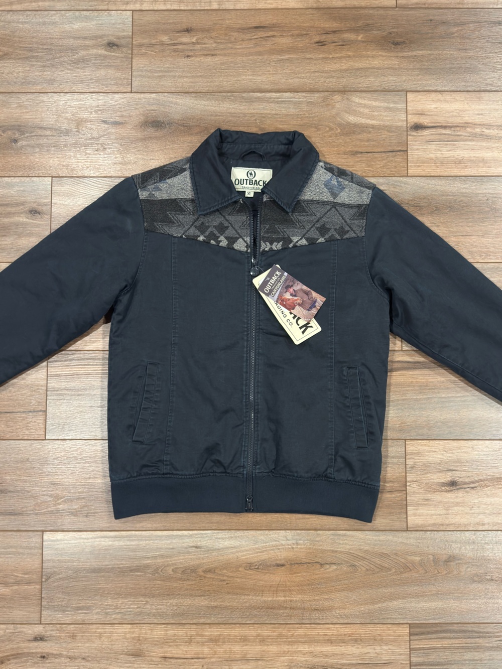 OUTBACK TRADING CO. Western Aztec Yoke Zip-up Insulated Bomber Jacket | Size XL